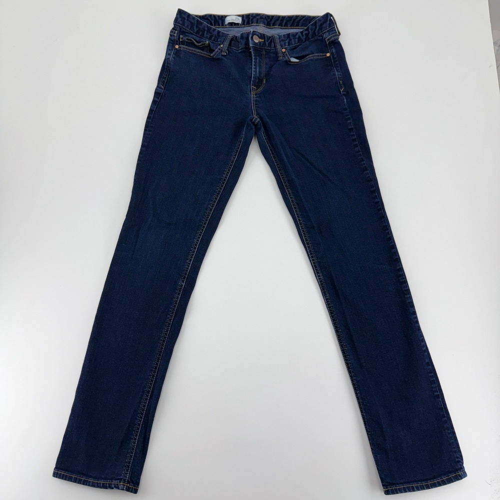 GAP Real Straight Jeans Women's 29 Long Dark Rinse Blue Denim 364616